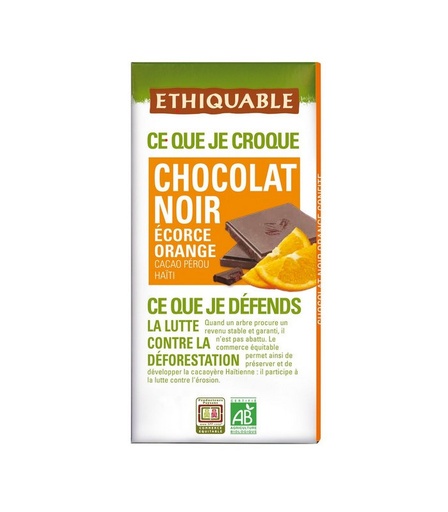 Chocolat noir écorce d'orange 